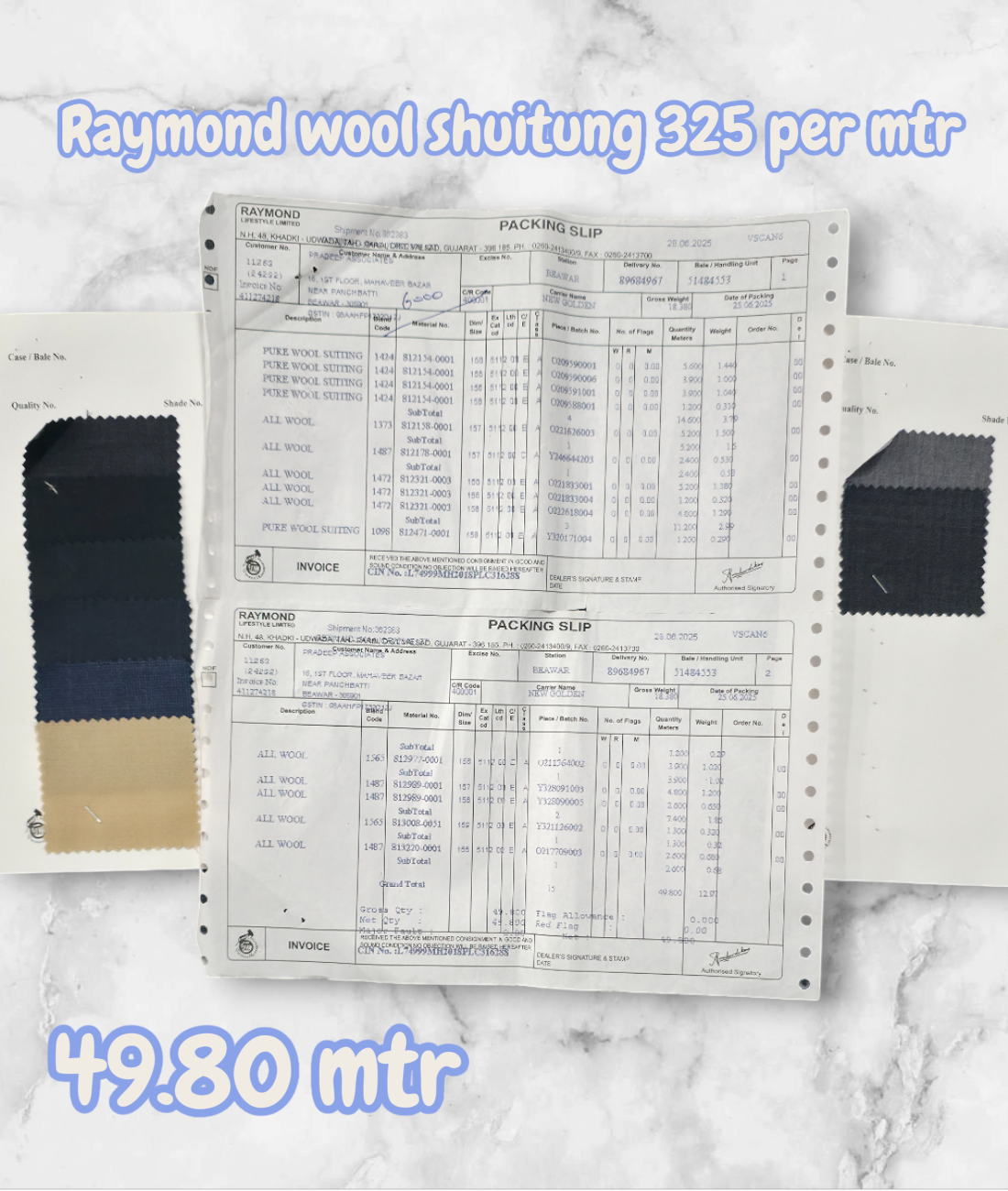 Raymond Wool Shutting 325 Per Mtr