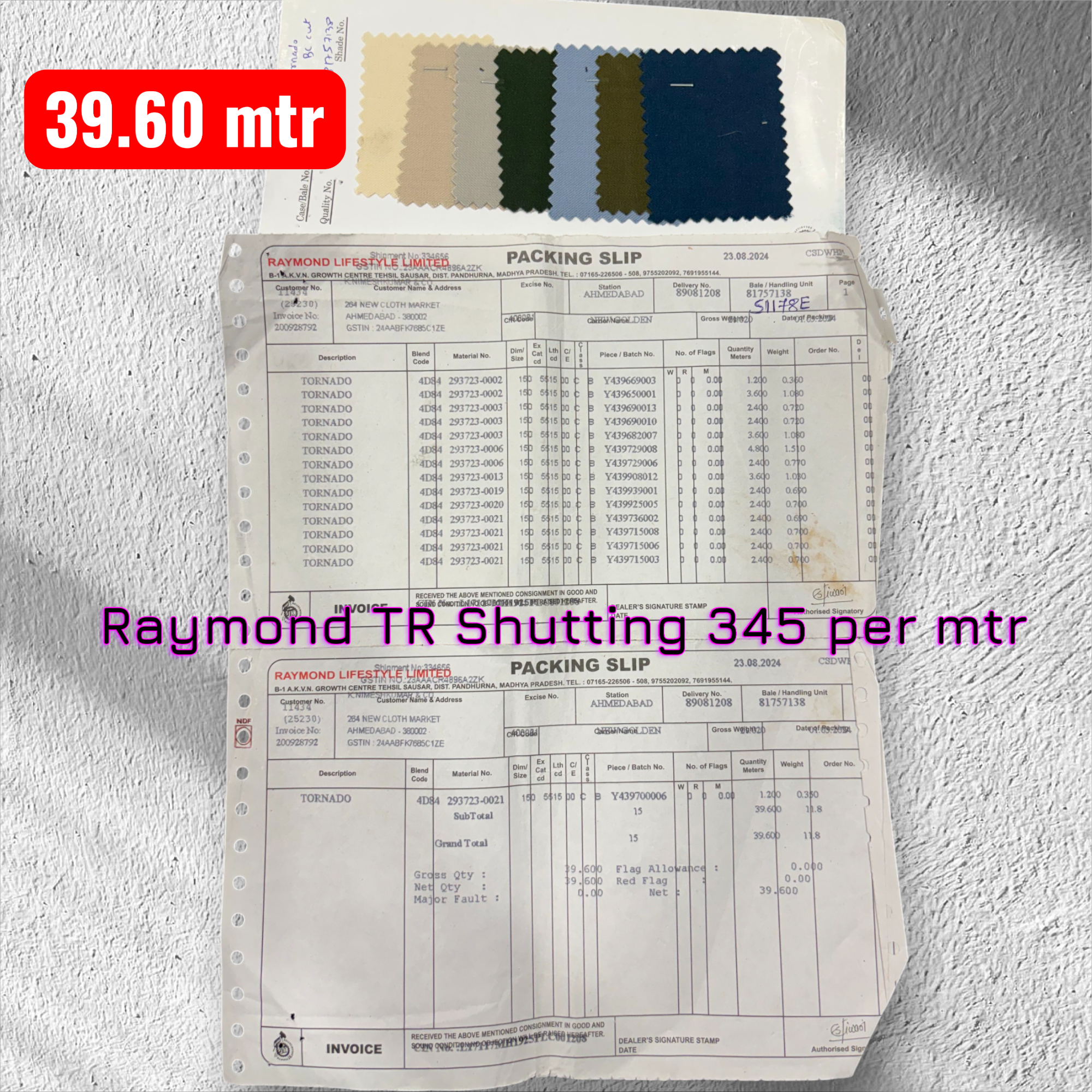 Raymond Pure TR Shuitting 345 per mtr
