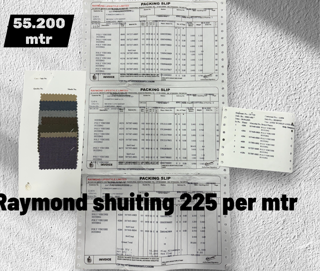 Raymond poly viscose Shutting 225 Per Mtr